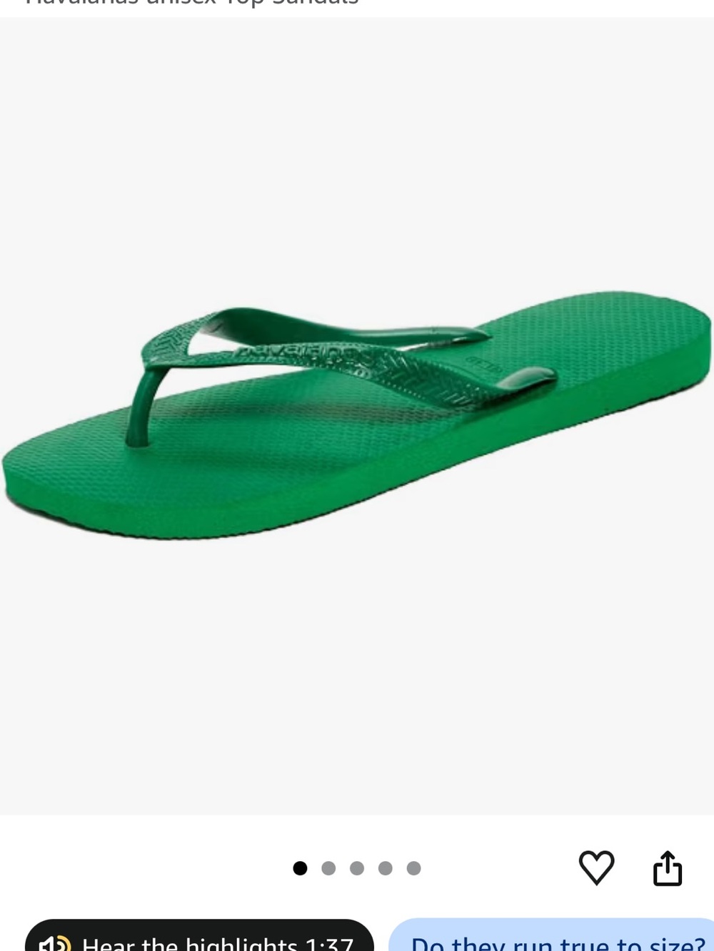 Havaianas Bright Green Flip Flops
